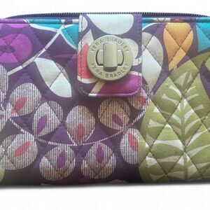 Vera-bradley Purple pattern Women's multi‎ Wallet-purses storage EUC
